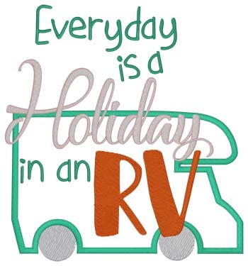 Everyday Is A Holiday Machine Embroidery Design