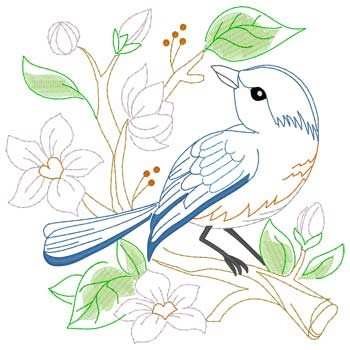 Bluebird Machine Embroidery Design