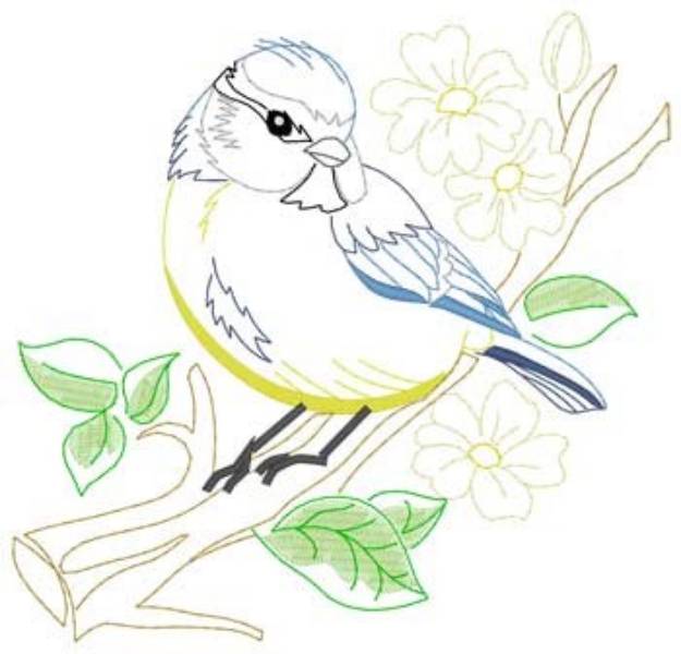 Picture of Blue Tit Machine Embroidery Design