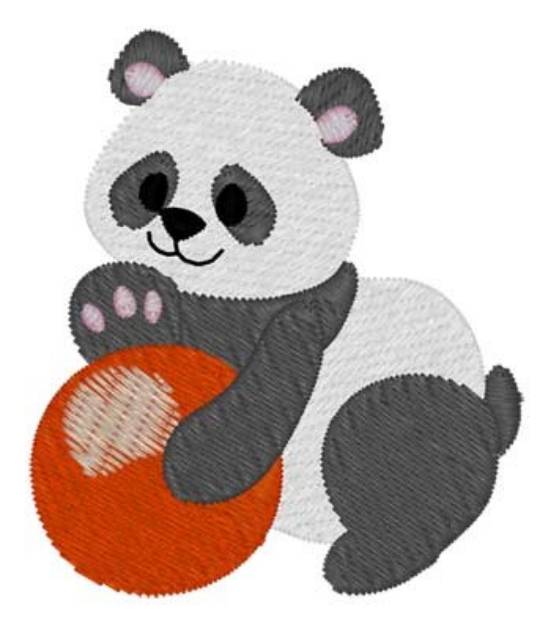 Picture of Panda With Ball Machine Embroidery Design
