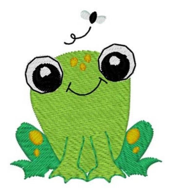 Picture of Frog & Fly Machine Embroidery Design