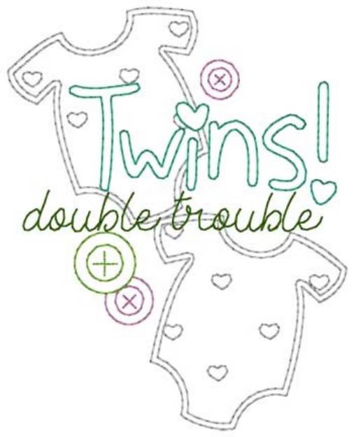 Picture of Twins Machine Embroidery Design
