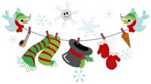 Picture of Snowman Laundry Machine Embroidery Design