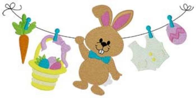 Picture of Easter Clothesline Machine Embroidery Design
