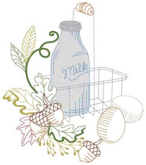 Picture of Fall Milk & Eggs Machine Embroidery Design