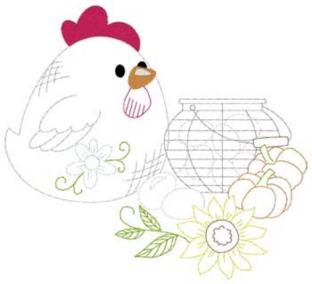Picture of Chicken & Eggs Machine Embroidery Design