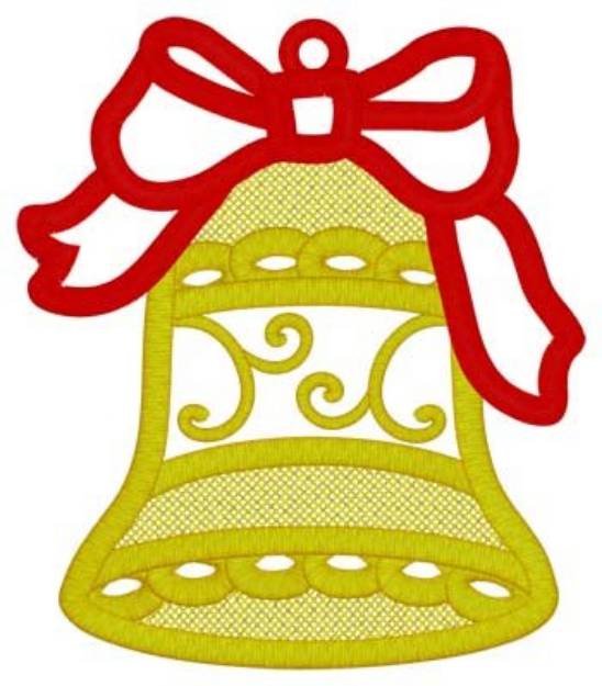 Picture of Lace Applique Bell Machine Embroidery Design