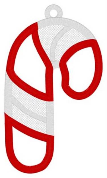 Picture of Lace Applique Candy Cane Machine Embroidery Design