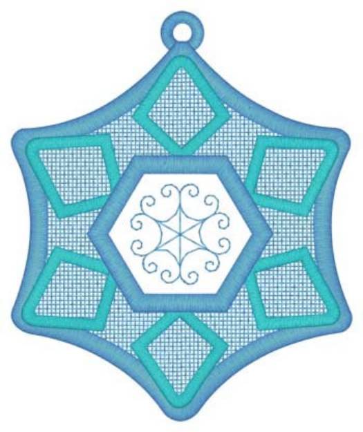 Picture of Lace Applique Snowflake Machine Embroidery Design