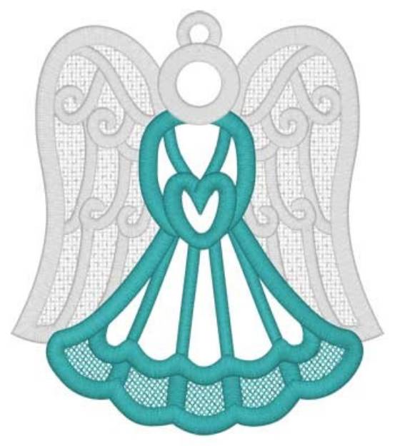Picture of Lace Applique Angel Machine Embroidery Design