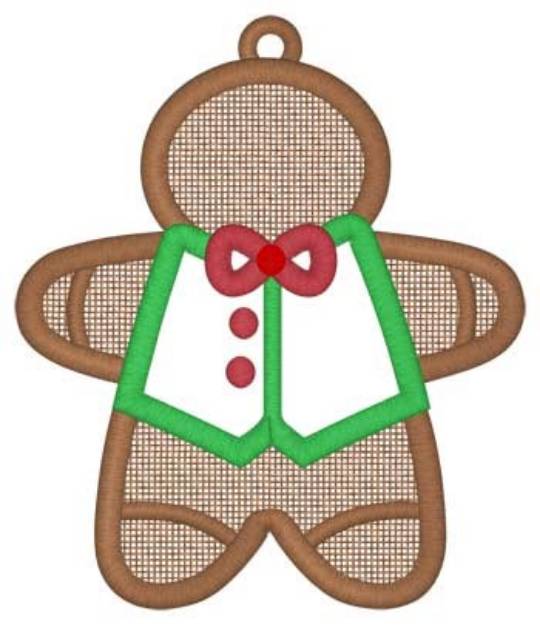 Picture of Lace Applique Gingerbread Machine Embroidery Design
