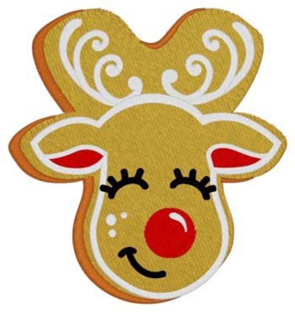 Picture of Reindeer Head Cookie Machine Embroidery Design