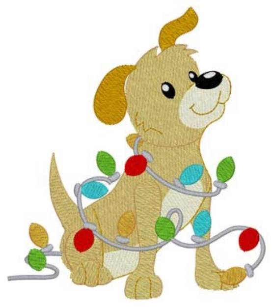 Picture of Dog In Lights Machine Embroidery Design