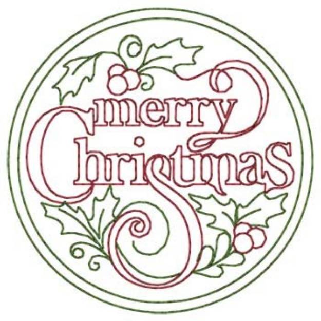 Picture of Merry Christmas Coaster Machine Embroidery Design