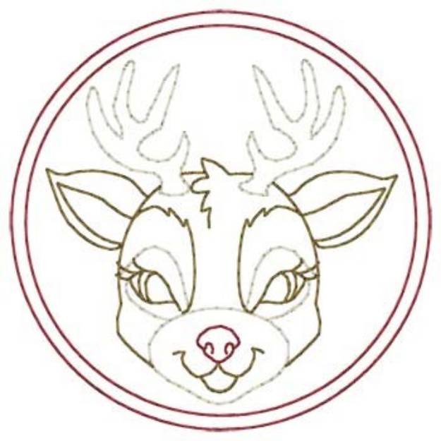 Picture of Reindeer Coaster Machine Embroidery Design
