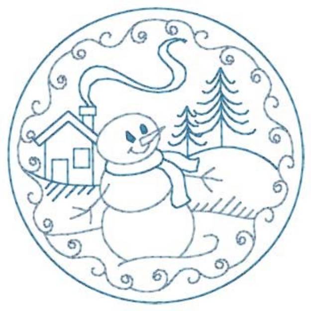 Picture of Snowman Coaster Machine Embroidery Design