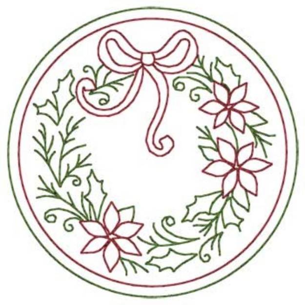 Picture of Wreath Coaster Machine Embroidery Design