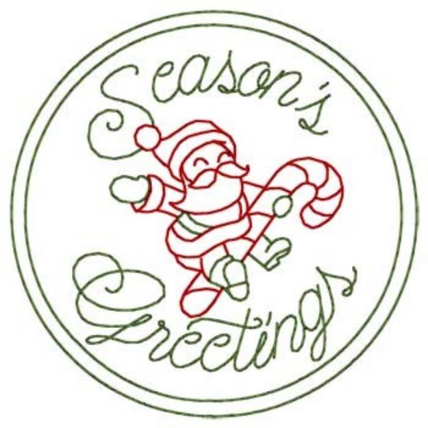 Picture of Seasons Greeting Coaster Machine Embroidery Design