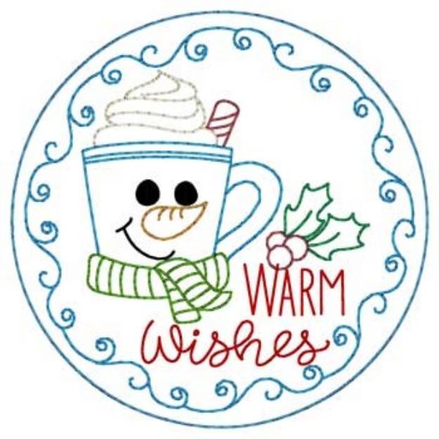 Picture of Warm Wishes Coaster Machine Embroidery Design
