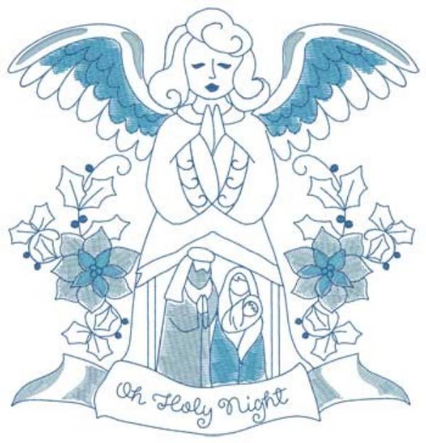 Picture of Angel With Nativity Machine Embroidery Design