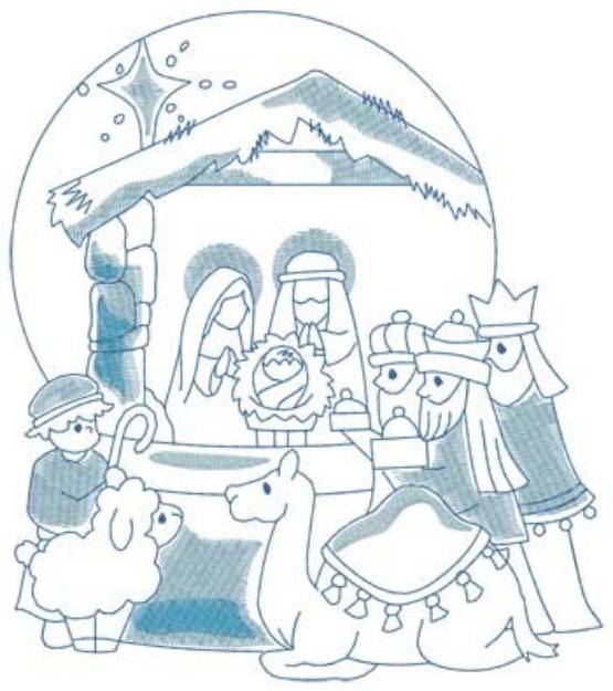 Picture of Nativity Snowglobe Machine Embroidery Design