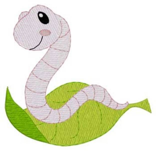 Picture of Worm On Leaf Machine Embroidery Design