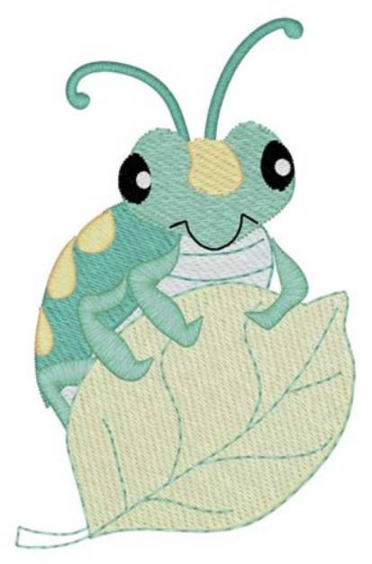 Picture of Bug On Leaf Machine Embroidery Design