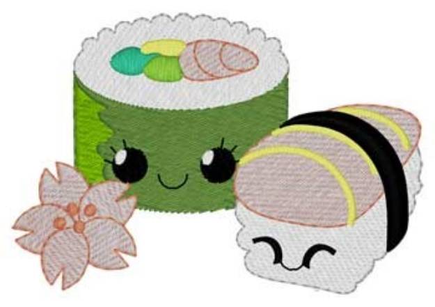 Picture of Funny Sushi Machine Embroidery Design