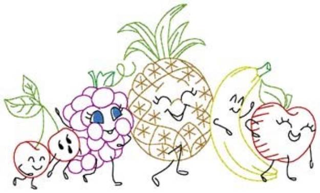 Picture of Fruit Parade Machine Embroidery Design
