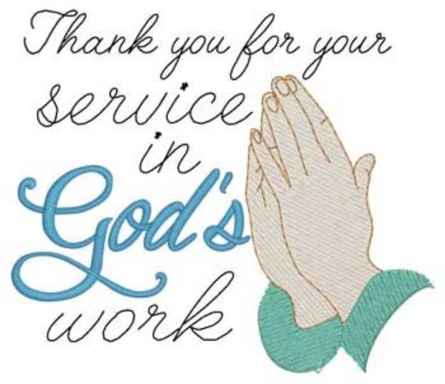 Picture of Gods Work Machine Embroidery Design