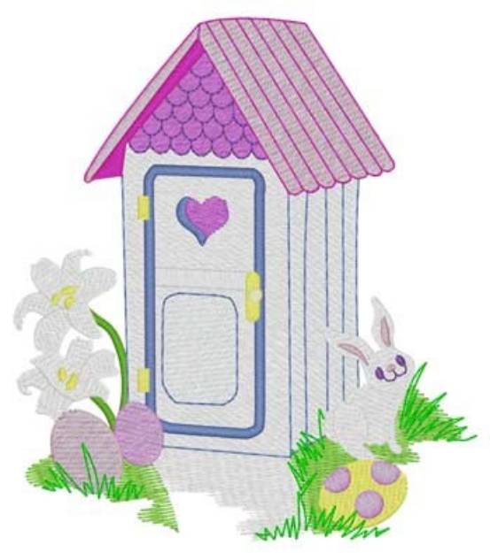 Picture of Easter Outhouse Machine Embroidery Design