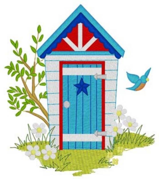 Picture of Patriotic Outhouse Machine Embroidery Design
