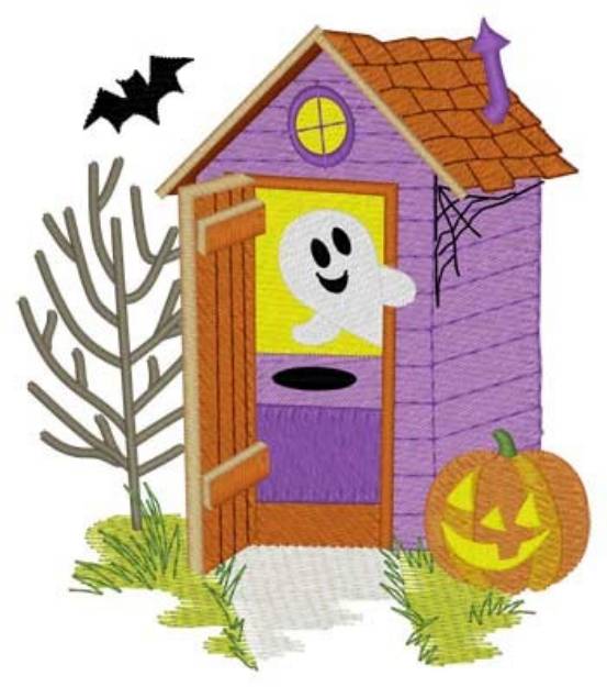 Picture of Halloween Outhouse Machine Embroidery Design