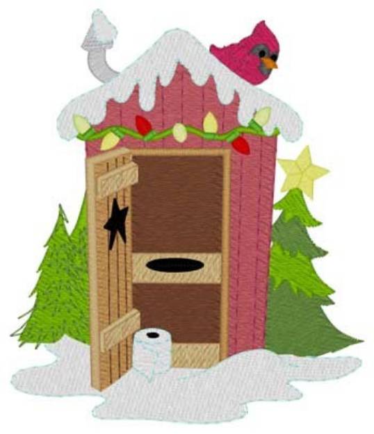 Picture of Christmas Lights Outhouse Machine Embroidery Design