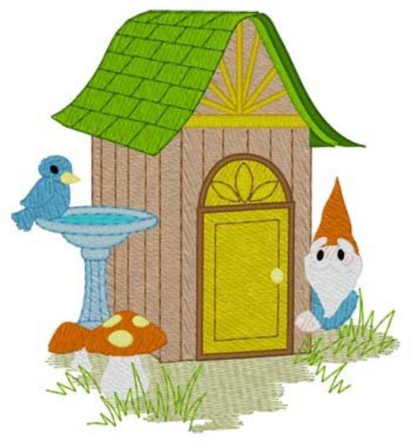 Picture of Gnome Outhouse Machine Embroidery Design