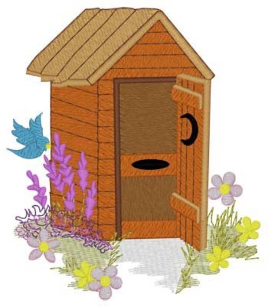 Picture of Spring Flowers Outhouse Machine Embroidery Design