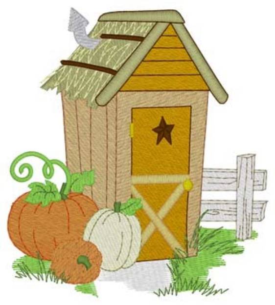 Picture of Pumpkins Outhouse Machine Embroidery Design
