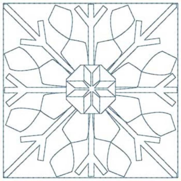Picture of Snowflake Quilt Squares Machine Embroidery Design