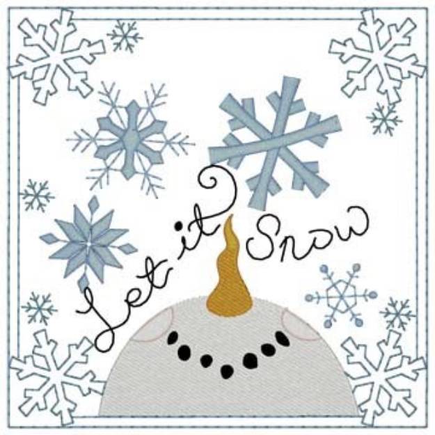 Picture of Let It Snow Quilt Square Machine Embroidery Design