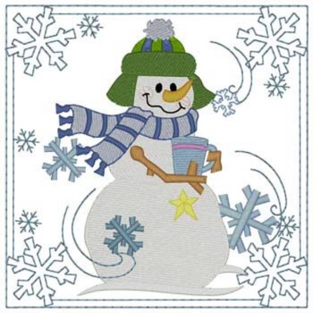 Picture of Hot Cocoa Quilt Square Machine Embroidery Design