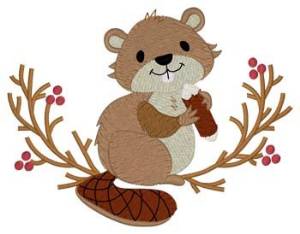 Picture of Woodland Beaver Machine Embroidery Design