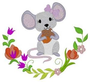 Picture of Woodland Girl Mouse Machine Embroidery Design