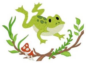 Picture of Woodland Frog Machine Embroidery Design