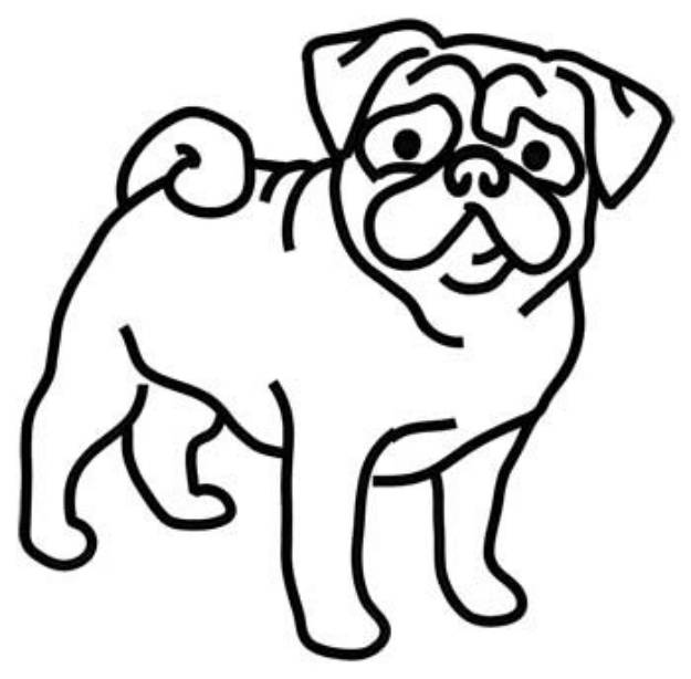 Picture of Pug Outline Machine Embroidery Design