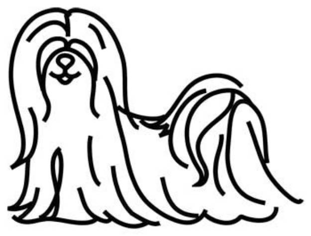 Picture of Lhasa Apso Outline Machine Embroidery Design