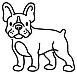 Picture of French Bulldog Outline Machine Embroidery Design