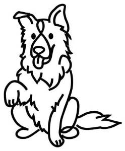 Picture of Border Collie Outline Machine Embroidery Design