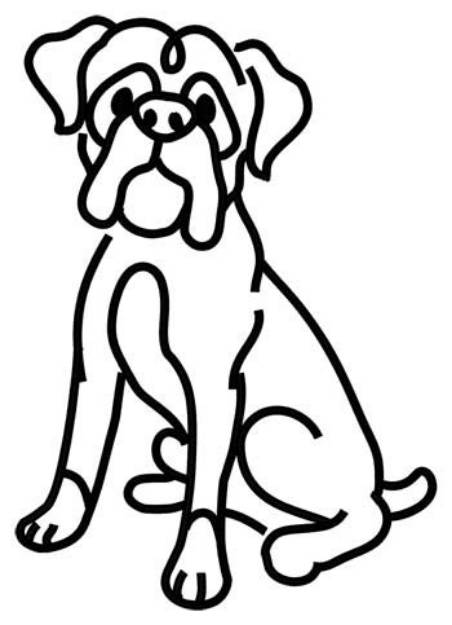 Picture of Boxer Outline Machine Embroidery Design
