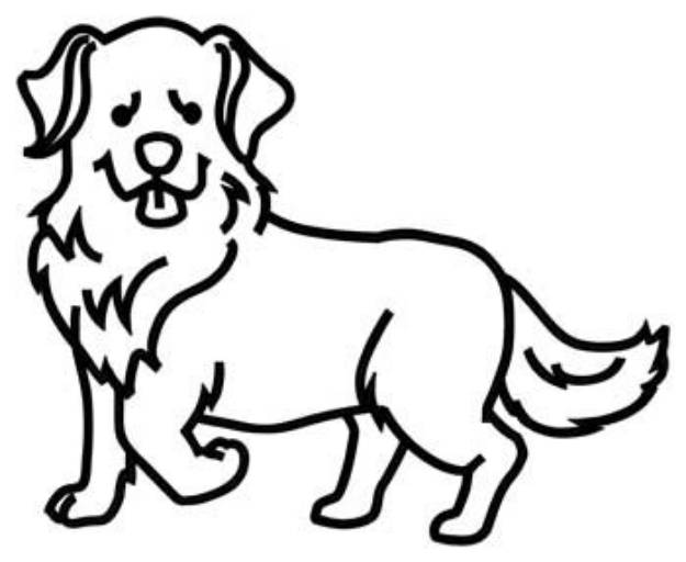 Picture of Golden Retriever Outline Machine Embroidery Design