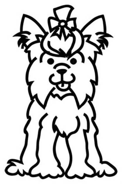Picture of Yorkie Outline Machine Embroidery Design